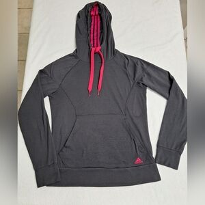Adidas Black Hoodie with Pink Accents